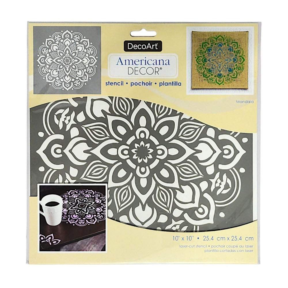 DecoArt Americana Decor Laser-cut Stencil, Mandala Design 10"X10"